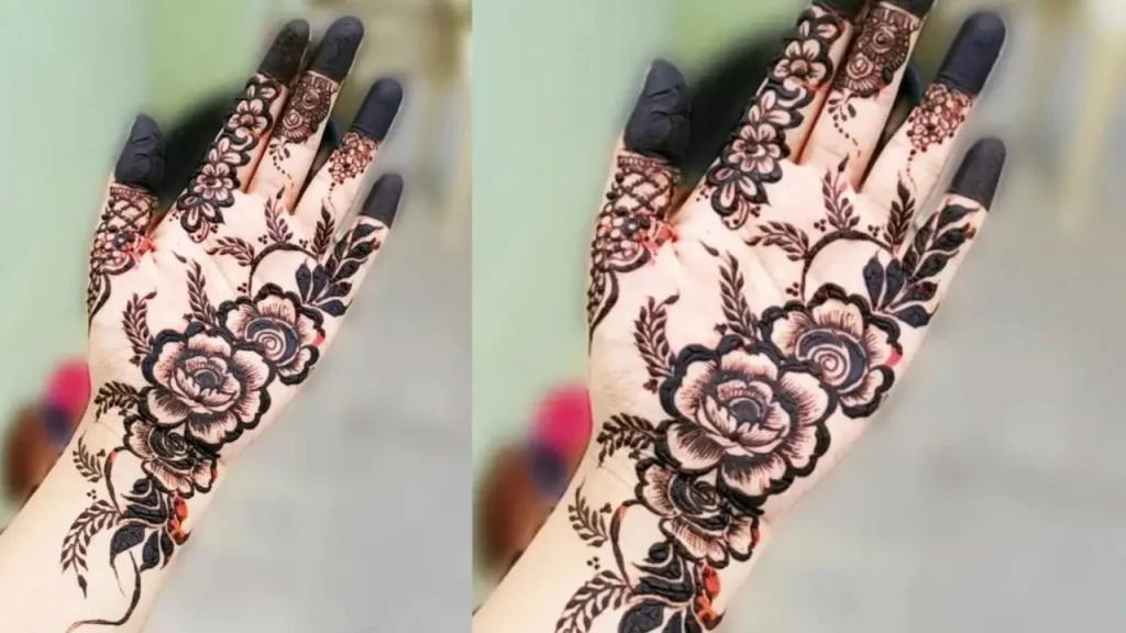 ring ceremony engagement mehndi design