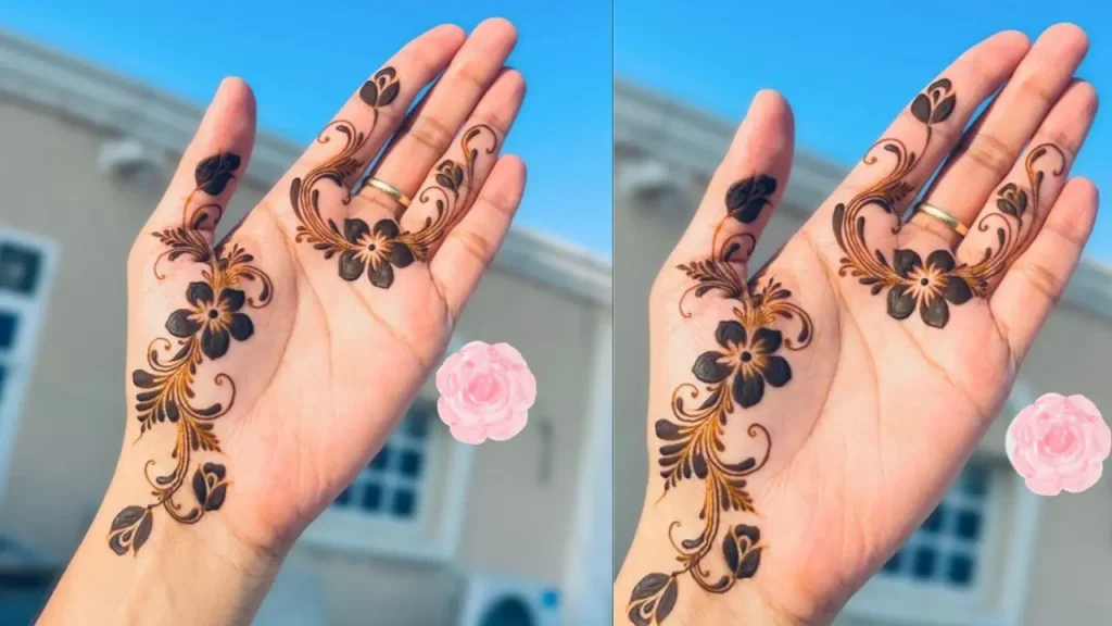 simple arabic mehndi design for palm