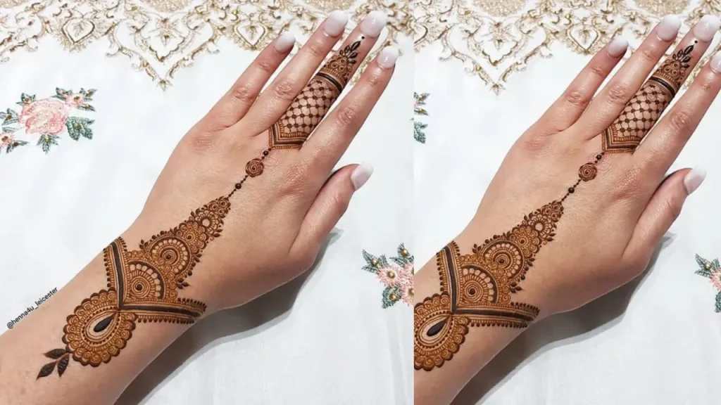 simple finger ring mehndi design front