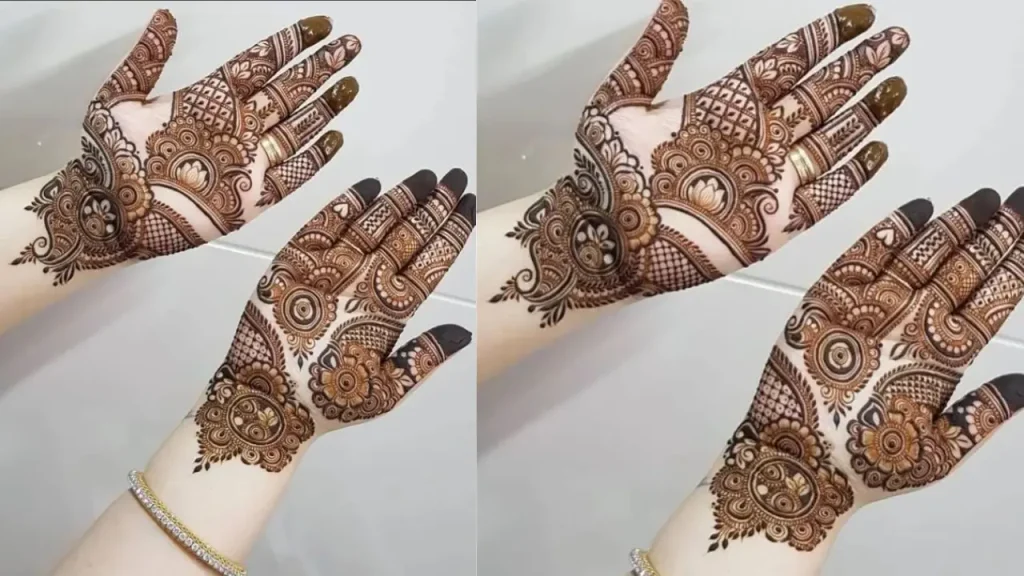 simple full palm mehndi designs