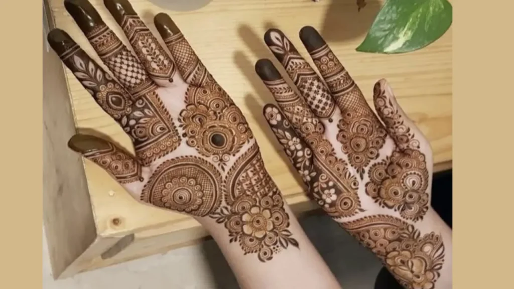 simple mehandi design for palm