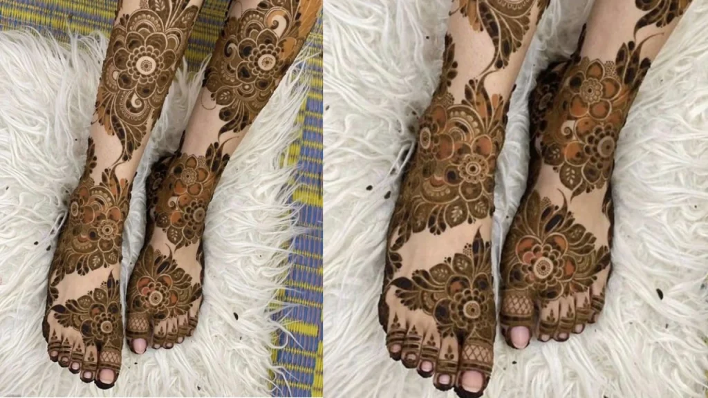 simple mehndi designs for feet