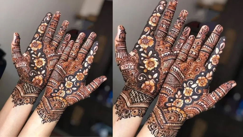 simple mehndi designs for palm