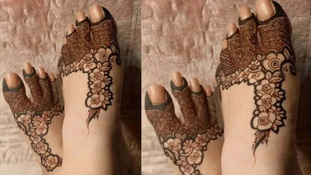 simple mehndi designs on foot