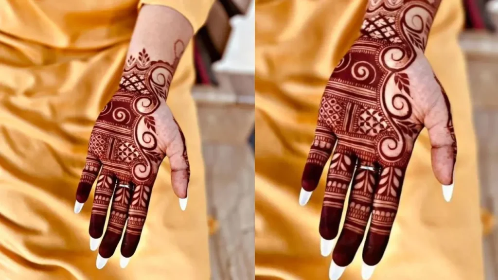 simple palm mehndi design