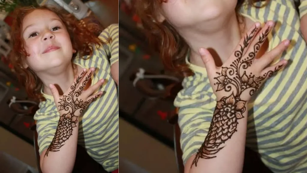 ARABIC BACKHAND MEHNDI DESIGN FOR CHILDREN