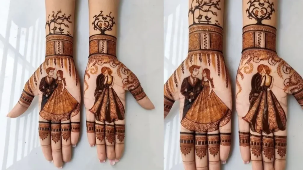 Arm Raja Rani Mehndi Design