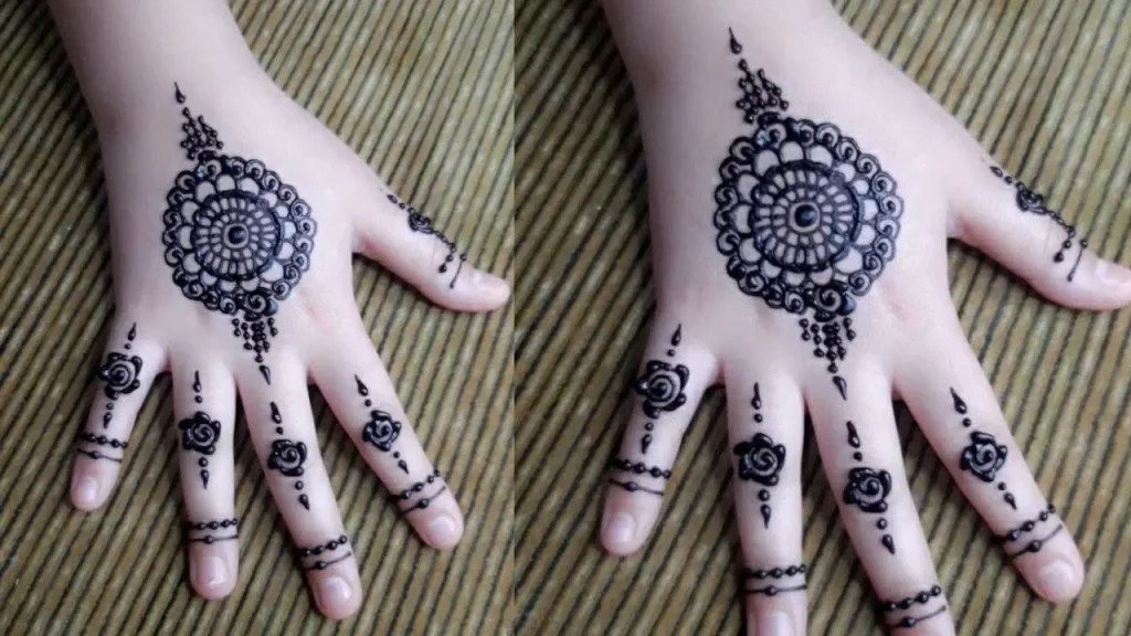 Colorful Mehndi Designs for Kids on Eid