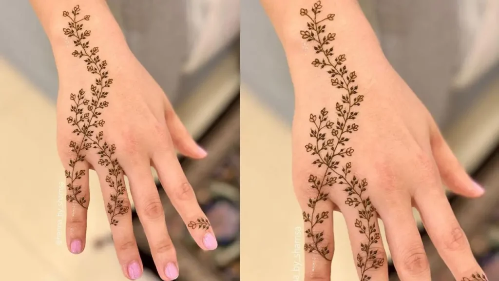 Floral Vine kid mehndi Design