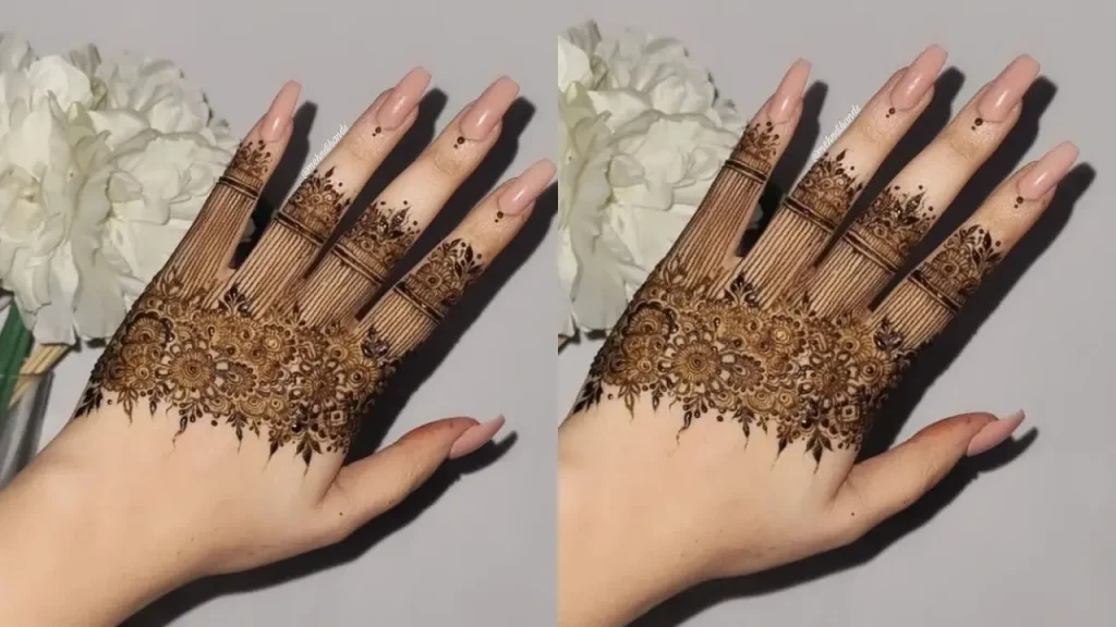 Full finger mehndi design arabic