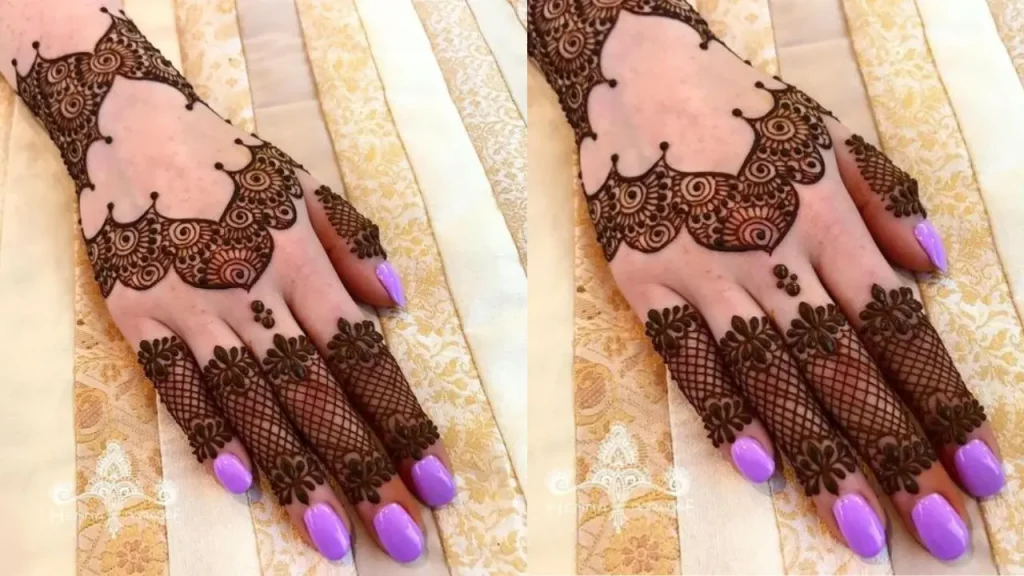 Full finger mehndi design front