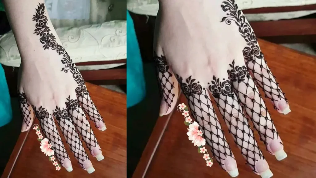 Lace Glove Design finger mehndi