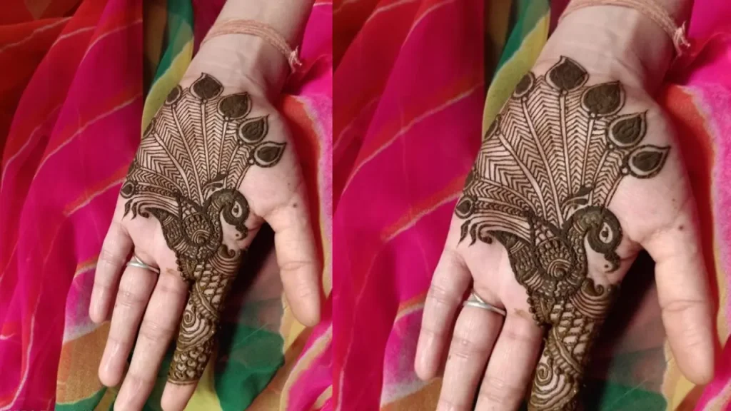 Peacock Mehndi layout