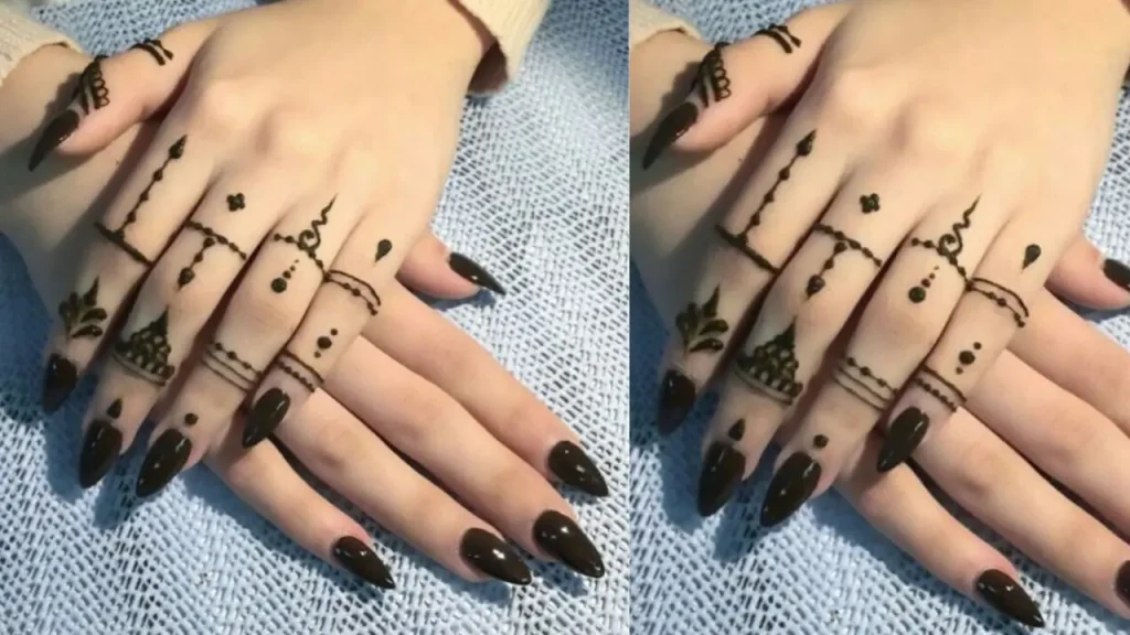 finger mehndi designs arabic