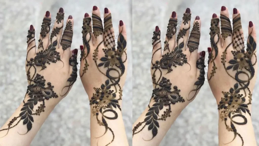 Back Hand Rajasthani Baraat Mehndi Design