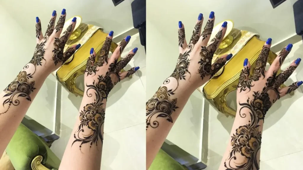 Backhand Symmetrical Mehndi Design