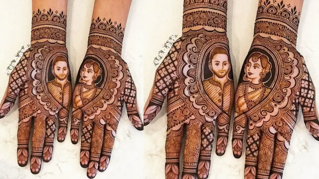 Bride and Groom Mehndi Design