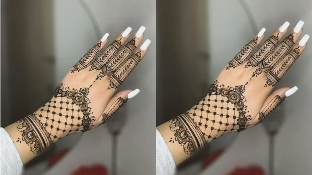 Coordinated mehendi designs with Doggo