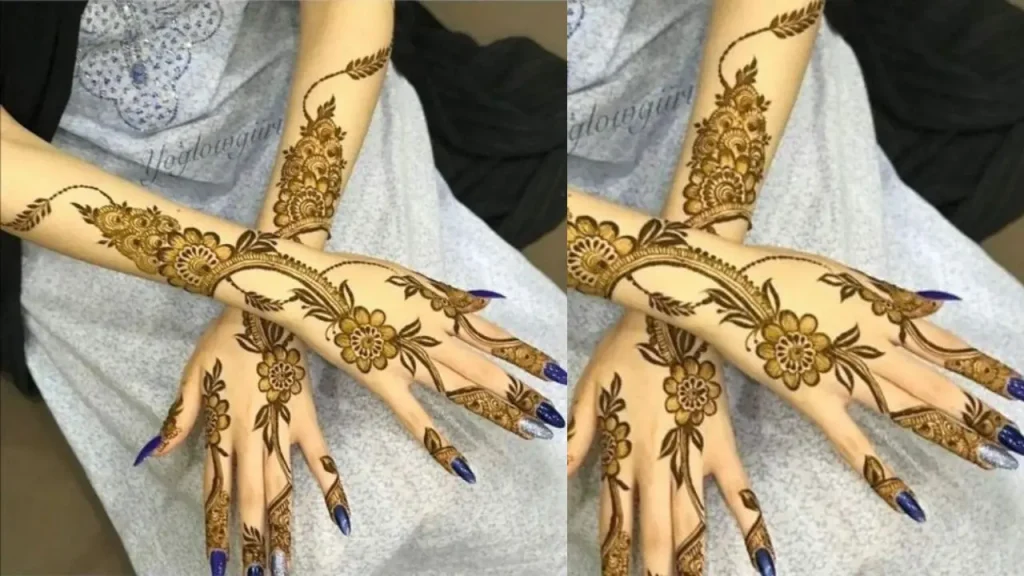 Criss Cross Mehendi layout