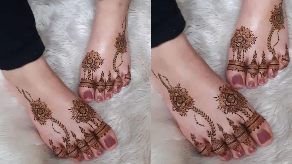 Feet Botanical Mehndi Design