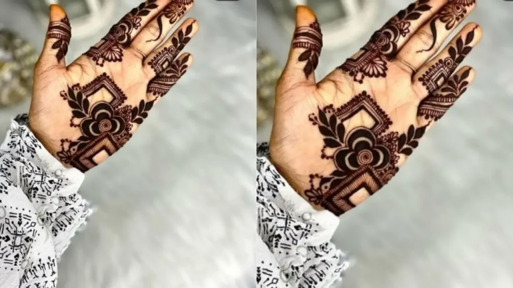 Festive Front Hand Henna design