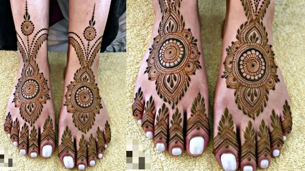 Floral delight feet mehndi