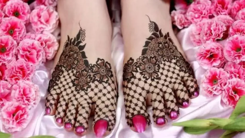 Fusion Floral feet henna