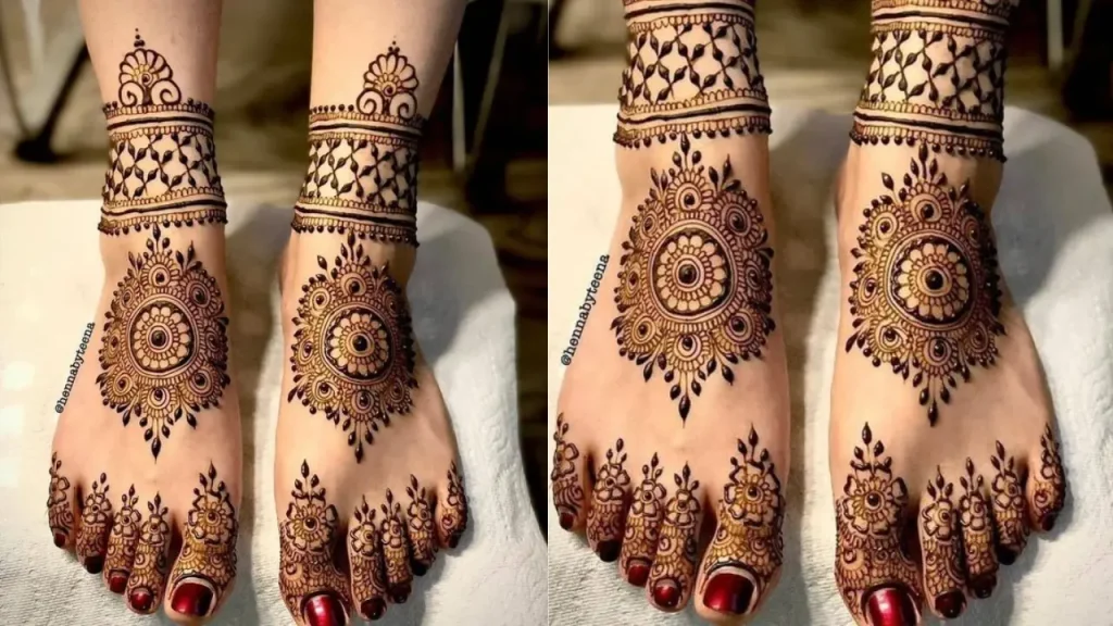 Fusion Mehndi Design for feet