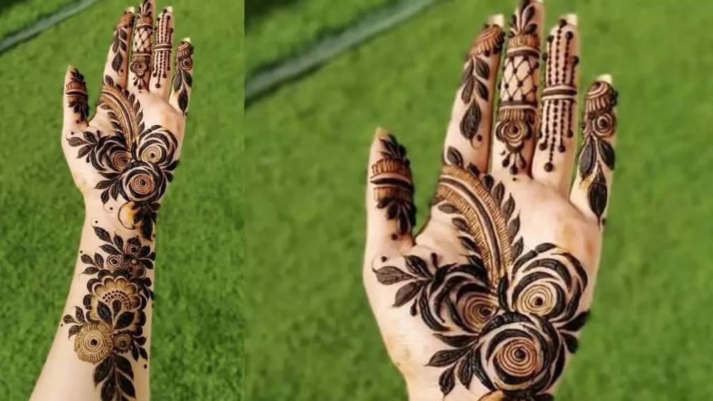 Swirly Front Hand Mehndi Design