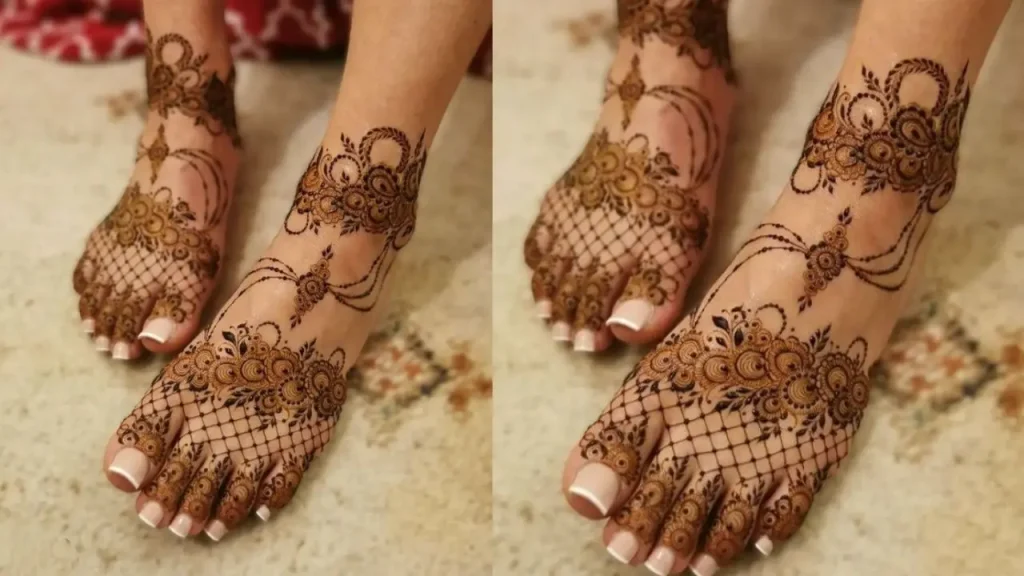 Symmetrical feet Mehndi Design