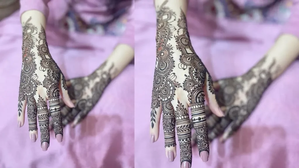 back full hand bridal mehndi design