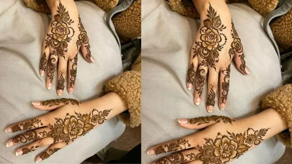 back hand mehndi design bridal