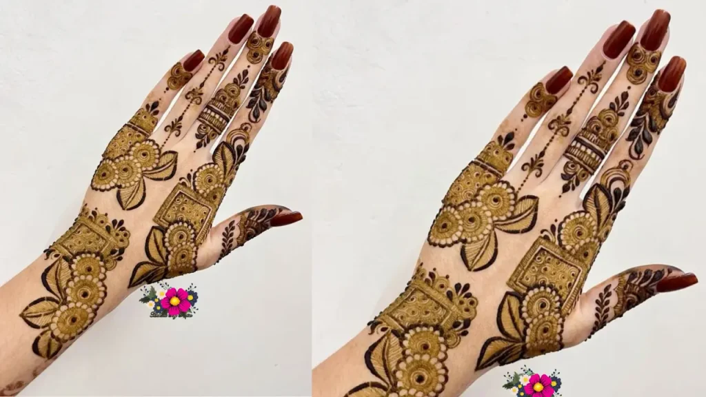 bridal back hand Henna design