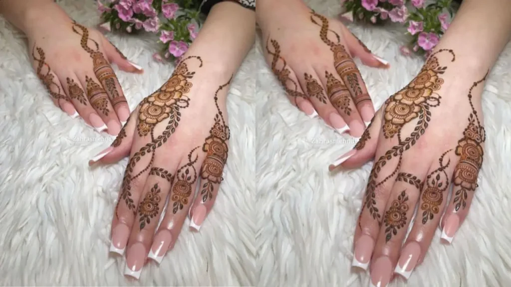 bridal back hand mehndi design