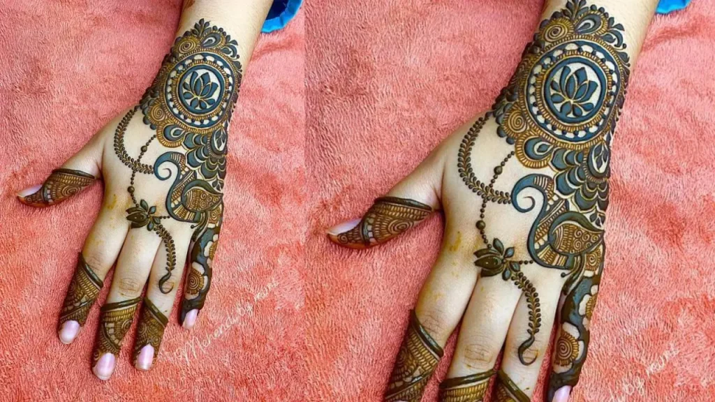 bridal back hand mehndi design