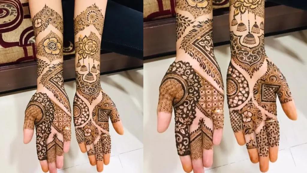 bridal simple front hand mehndi design