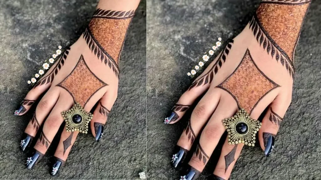 simple back hand mehndi design bridal