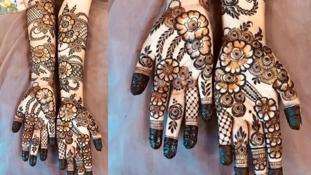 simple mehndi design front hand